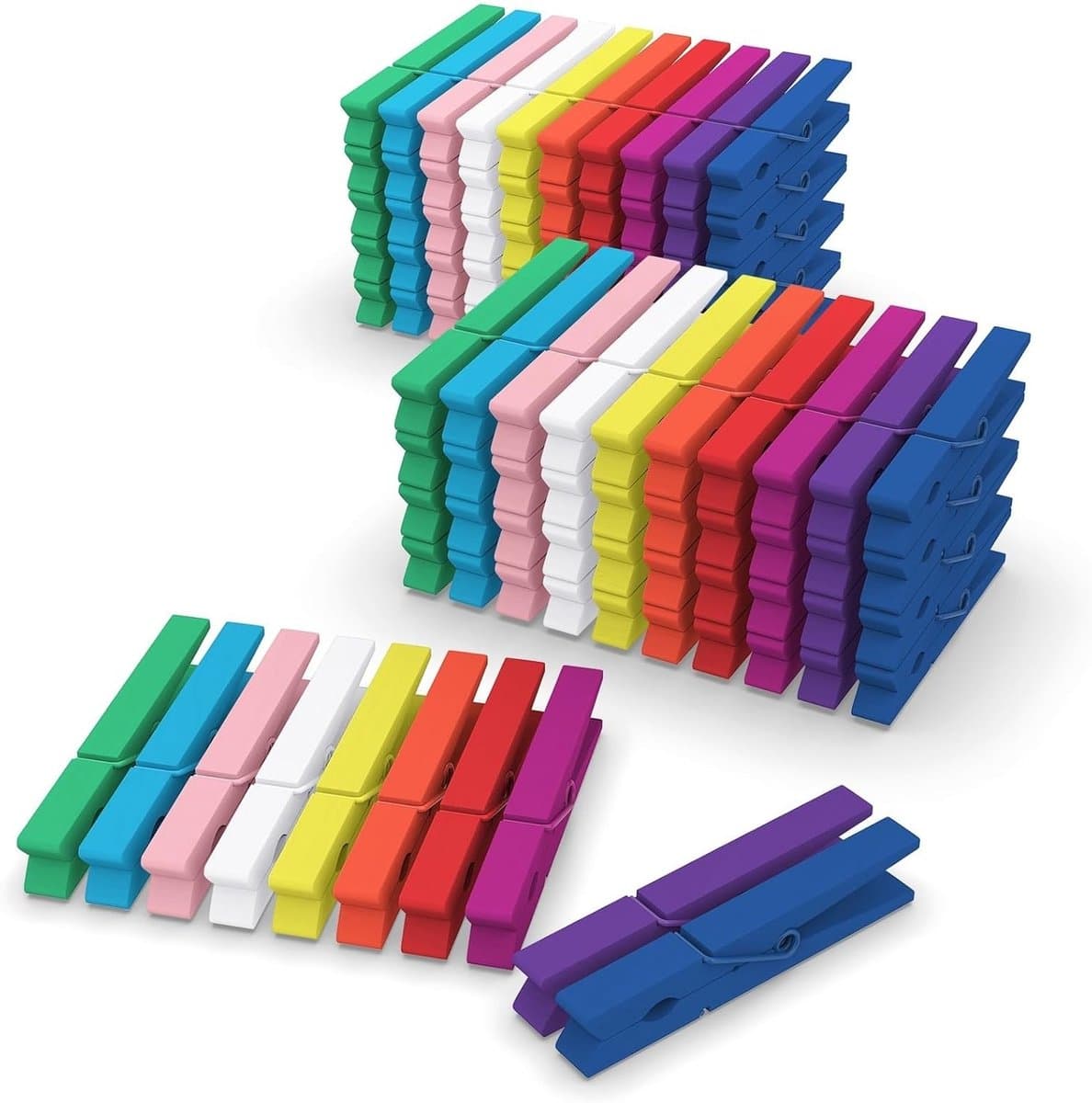 Kleine Kleurige Houten Knijpers voor Foto's, Collages en Postkaarten - 100 Stuks van 7 cm — afbeelding 1