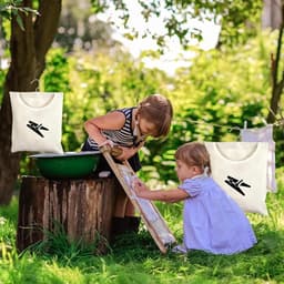 Waszak Organizer - Wasmand Opbergzak - Wasgoed Sorteren - Met Clipvak - 30x32 cm - Grijs — thumbnail 4