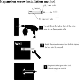 Wandanker expansiebouten - Bevestigingsankers - Zware bevestiging - Roestvrij staal 304 - M12x180mm - Zilverkleurig — thumbnail 4
