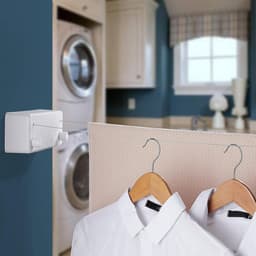 Premium uitschuifbare waslijn | Stevige uitschuifbare lijn, geschikt voor het drogen van kleding binnen en buiten, ook ideaal voor op reis of tijdens het kamperen, vergrendelbaar om doorhangen te voorkomen (wit) - 4,2 meter — thumbnail 5