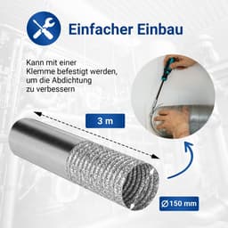 Flexibele Aluminium Buis - Afvoerslang Droger - Ventilatie Reparatie - Corrosiebestendige Stalen Spiraal - 2 Meter - Aluminium — thumbnail 3