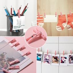 Mini wasknijpers - Kleine knijpers - Kleding drogen - Ruime set - 60 stuks - Roze blauw — thumbnail 2