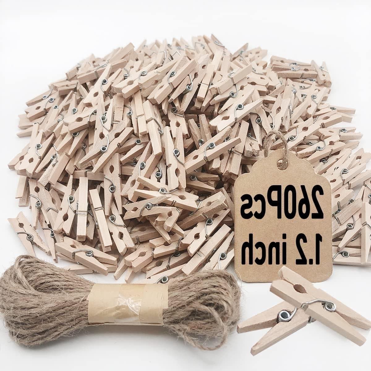 Mini Kledingpinnen - Kleine Houten Pinnen - Foto's Ophangen - Natuurlijk Hout Materiaal - 230 Stuks - Natuurlijk — afbeelding 1