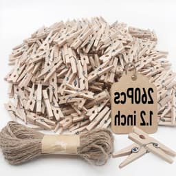 Mini Kledingpinnen - Kleine Houten Pinnen - Foto's Ophangen - Natuurlijk Hout Materiaal - 230 Stuks - Natuurlijk — thumbnail 1