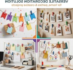 40 stuks kleine houten knijpers met draad voor het ophangen van foto's, tickets en bruiloftdecoraties in stijl — thumbnail 2