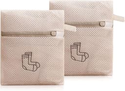 Set van 2 Mesh Waszakken voor Delicate Kleding, Ondergoed en Schoenen - Reiswasnet met Rits, 18 x 20 cm — thumbnail 1