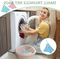 Mini Triangle Waszakken - 4 Stuks Mesh Waszakken met Rits voor Ondergoed, Sokken en Delicate Kleding - Ideaal voor de Wasmachine en Reizen (4 Kleuren) — thumbnail 3