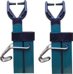 Pair Addiz Prop Square Metal Galvanized Garden Clothesline Outdoor Extendable 2x Poles Cloths Prop Laundry Support Pole Extension Airer — thumbnail 1