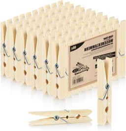 Wasknijpers Bamboe - Houten Klemmen - Was Ophangen - Duurzaam Natuurlijk Materiaal - 60 Stuks - Lichtbruin — thumbnail 1