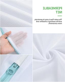 Wasnet voor de wasmachine - Mesh waszakken met rits en handvat voor ondergoed, blouses en shirts - 40 x 50 cm - Set van 2 — thumbnail 4