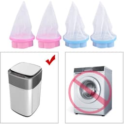 Livia home - drijvende waslint - herbruikbare wasmachine pluizenvanger - blauw en roze - haarverwijderaar - filterzak - geschikt voor wasserij - 4 stu — thumbnail 2