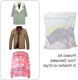 Herbruikbare Waszakken 60x80cm - 2 Stuks Mesh Waszakken met Rits voor Ondergoed, Truien en Kleding - Ideaal voor Wasmachine en Reisorganisatie — thumbnail 2