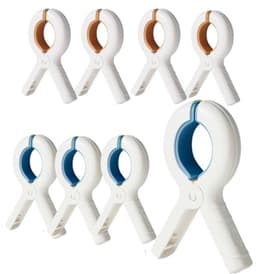 PromoHome Handdoekklemmen voor Strandstoelen - Set van 8 - Winddichte Badclips met Antislip Siliconen Pads - Duurzaam Kunststof - Voor Handdoeken, Dekens en Kleding — thumbnail 1