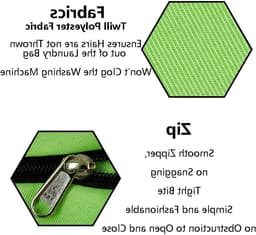 Duurzame groene twill polyester waszak voor huisdieren - Ideaal voor handdoeken, dekens, speelgoed en kleding (L) — thumbnail 5