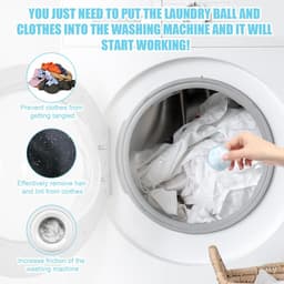aladdien - Huisdierhaarverwijderingsballen - Waspluizenverwijderaar - Herbruikbaar - Blauw en wit - Geschikt voor honden en katten - 12 stuks — thumbnail 2