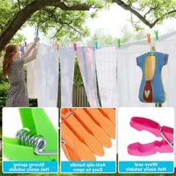 Wasknijpers voor het ophangen van kleding, wasgoed en andere items in een handige zak — thumbnail 5