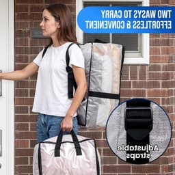 Verticale Verhuiszakken met Sterke Handvatten en Ritsen voor Kledingopslag, Waszakken en Reisbenodigdheden (Doorzichtig, 4 Stuks) — thumbnail 4