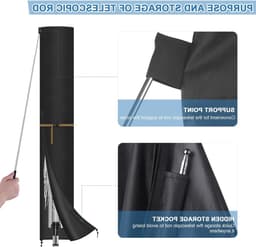 Beschermhoes voor Tuindrogers met Rotatable Telescopische Stang, Waterdicht en UV-Bescherming, 170 x 32 cm — thumbnail 3