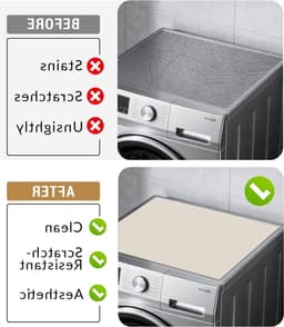 Wasmachine en Droger Beschermhoes, Stofdicht en Antislip Rubber Mat voor Keuken en Wasruimte (Beige, 60 x 60 cm) — thumbnail 4