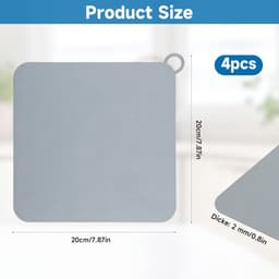 Geurafsluiters Douche - Afvoer Stopper - Geuren Binnenhouden - Flexibel Siliconen - 4 Stuks 20x20cm - Grijs — thumbnail 5
