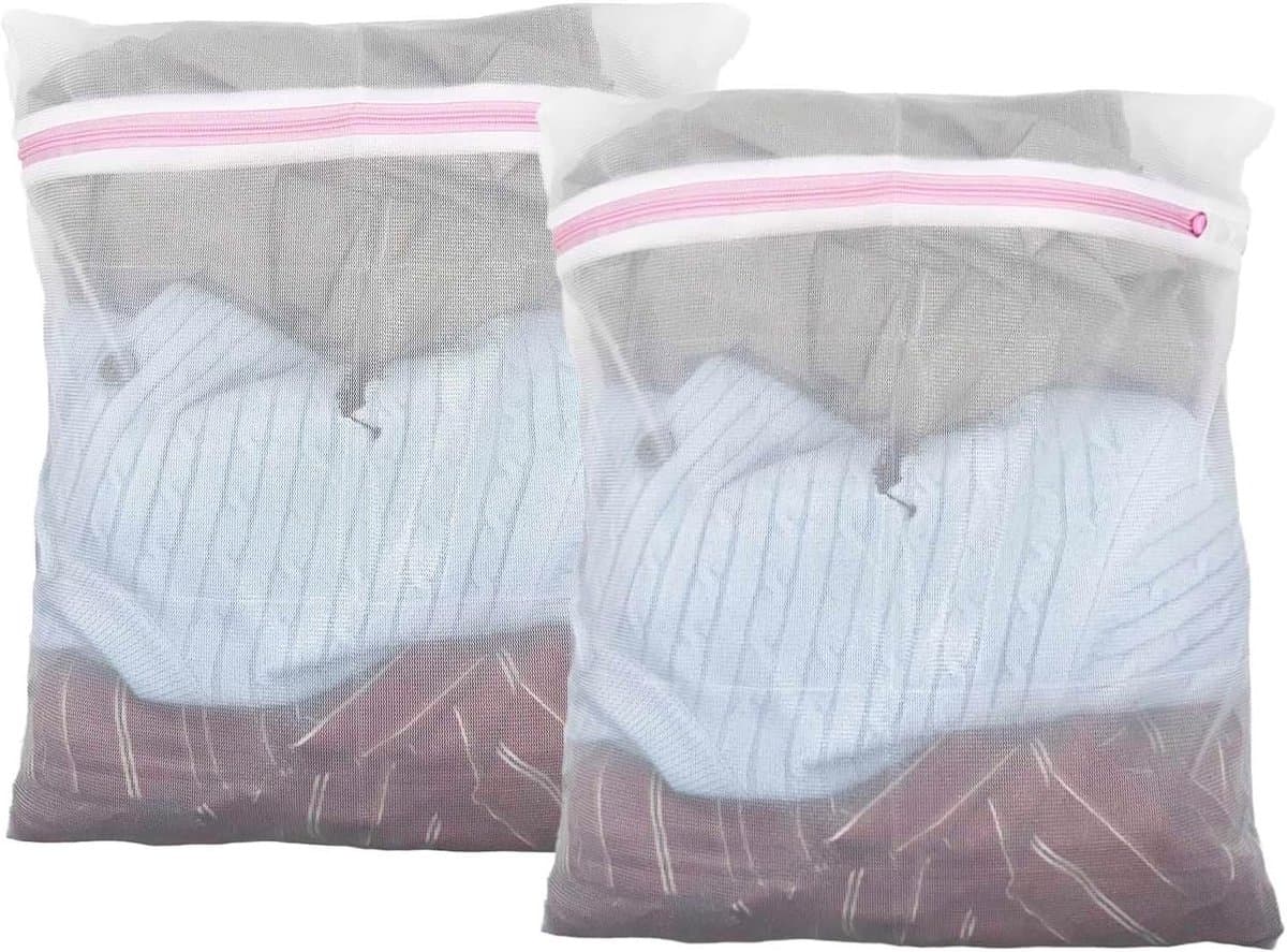 Wasnet voor Wasmachine, 40 x 50 cm, Kleine Waszak met Verborgen Rits, Bescherming tegen Vouwen en Deformatie van Kleding, Ideaal voor Delicate Stoffen en Ondergoed — afbeelding 1