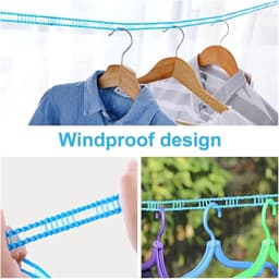 Draagbare Waslijn - Kledinglijn Buiten - Kleding Drogen - Windproof Nylon - 5 meter - Roze — thumbnail 2