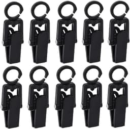 Wasknijpers Hanger Clips - Plastic Pins - Kleding Ophangen - 360 Graden Draaibaar - 10 Stuks - Zwart — thumbnail 1