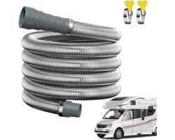 Afvalwaterslang - Rioolslang Camper - Afvalwater Afvoeren - Verstelbare Adapter - 3 Meter - Zwart
