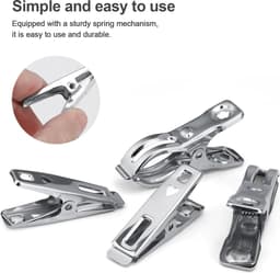 Stunq® 40 stuks roestvrijstalen wasknijpers, wasknijpers, klein, hartvormig ontwerp, wasknijpers voor strandlaken, winddichte wasknijpers voor sokken, handdoeken, kleding — thumbnail 5