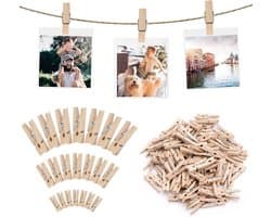 150 Mini Houten Wasknijpers Set (2,5/3/3,5 cm) voor Foto's, Knutselen & Decoratie