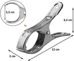 strandhanddoekclips, extra grote kledingclips, badhanddoekclips, zilverkleurige handdoekclips — thumbnail 2