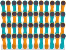 Wasknijpers set - Kleding clips - Was ophangen - Roestvrij staal - 48 stuks - Turquoise geel grijs — thumbnail 1