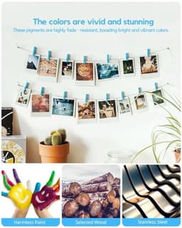 Mini Kleerspeldjes voor Fotoclips - 100 Stuks Houten Wasknijpers in Blauw voor Creatieve Knutselprojecten, Decoratie en Babyshowers — thumbnail 5