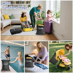 Unyqoos® Waterdichte opvouwbare waszakken set ideaal voor reizen en kamperen — thumbnail 4