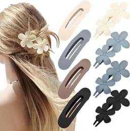 8 Platte Haarspelden met Sterke Grip - Antislip Klemmen voor Dik en Dun Haar — thumbnail 1