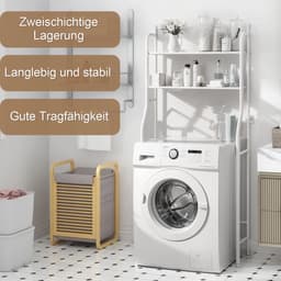 CHIWIN Wasmachine Opbergrek 2 Lagen – Badkamer Rek Met Verstelbare Poten 151 cm — thumbnail 2