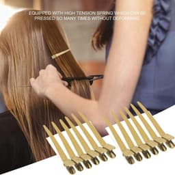 12x Antislip Kappershaarclips Goud - Professionele Vlinderklemmen voor Knippen en Verven — thumbnail 2
