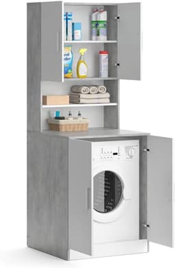 Hoog Smal Badmeubel Kast Boven Wasmachine Opslagruimtebadkamerkast — thumbnail 5