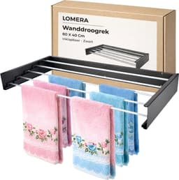 Lomera Wanddroogrek - Wanddroogrek Inklapbaar - Droogrek Hangend - Wasrek Hangend - Droogrek Muur - Wasrek Muur - Muurdroogrek - Wanddroogrek Zwart - Droogrek Hangend Zwart - Wasrek Hangend Zwart — thumbnail 5