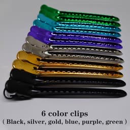 12x Professionele Haar Clips voor Knippen en Stylen - Verdeelclips & Alligator Klemmen in 6 Kleuren — thumbnail 4