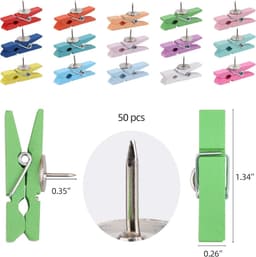Kleurige duwspelden met houten clips - 50 stuks voor creatieve projecten — thumbnail 2