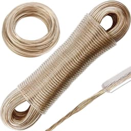 Waslijn van 30 meter lengte voor buiten - Extra sterk met stalen kern - Roestvrij - 120kg draagvermogen - Flexibele waslijn voor tuin, camping en meer - Stevige en scheurbestendige waslijnen — thumbnail 1