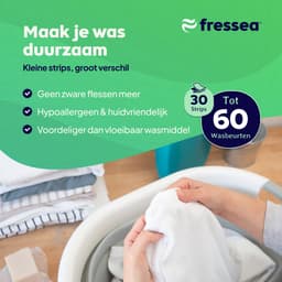 Fressea Wasstrips 120 Wasbeurten - Wasmiddel Strips - Plasticvrij & Vegan Wasmiddeldoekjes (Parfumvrij) — thumbnail 4
