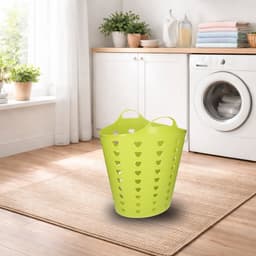 Flexibele wasmand - kunststof - 60L - groen - D38 x H47 - kuip — thumbnail 2