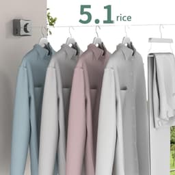 16.7 Foot Retractable Non-sagging Clothesline Wall Mounted Stainless Steel Drying Line for Outdoor Indoor — thumbnail 4