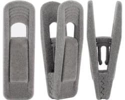 Klem - Fluwelen kledinghangerklemmen - 20 stuks antislip kledinghangerklemmen - sterke kledinghangerklemmen - verwijderbare kledingklemmen - grijs