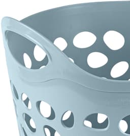 Plasticforte Flexibele wasmand/opbergmand - 2x - rond - blauw - 30 liter - D40 x H39 cm — thumbnail 3