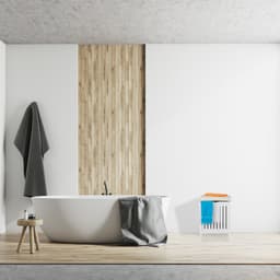 wasmand kruk - 40 liter - hout - 55 x 41 x 41 cm - badkamerkruk - op poten — thumbnail 3