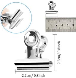 Metalen Clips, 50 Stuks Scharnierklemmen 22mm, Zilverkleurige Papierklemmen voor Kantoor en Thuis — thumbnail 2