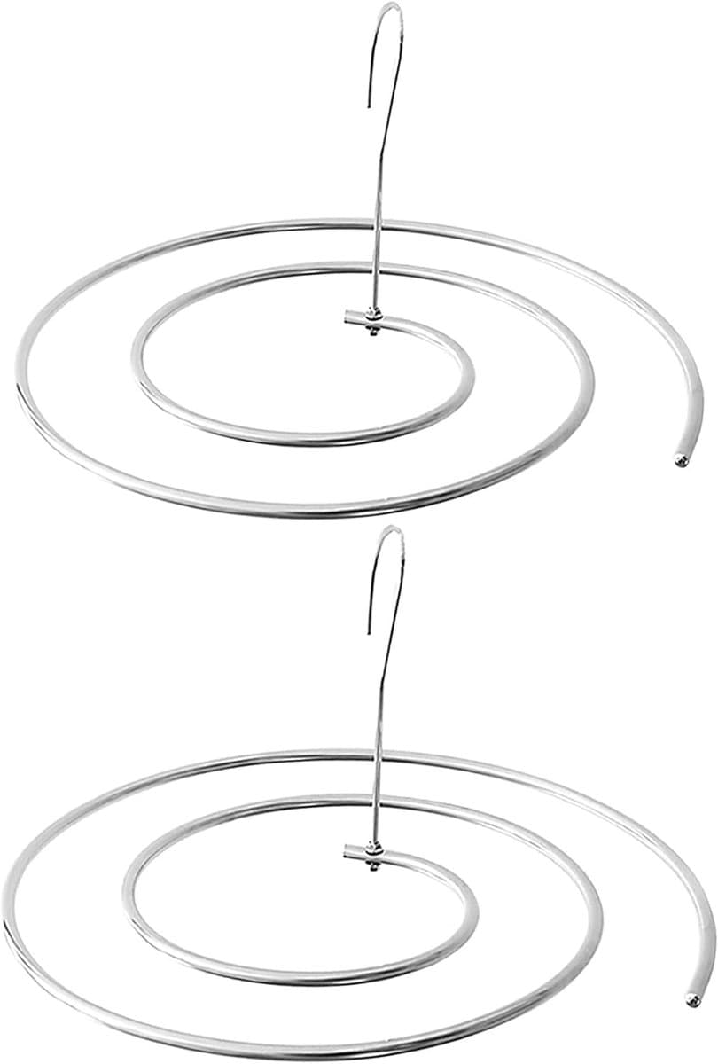 2-pack spiraalhangers van roestvrij staal 304, ruimtebesparende hangers voor lakens, spreien, dekens, banken, plaids, omslagdoeken en capes — afbeelding 1
